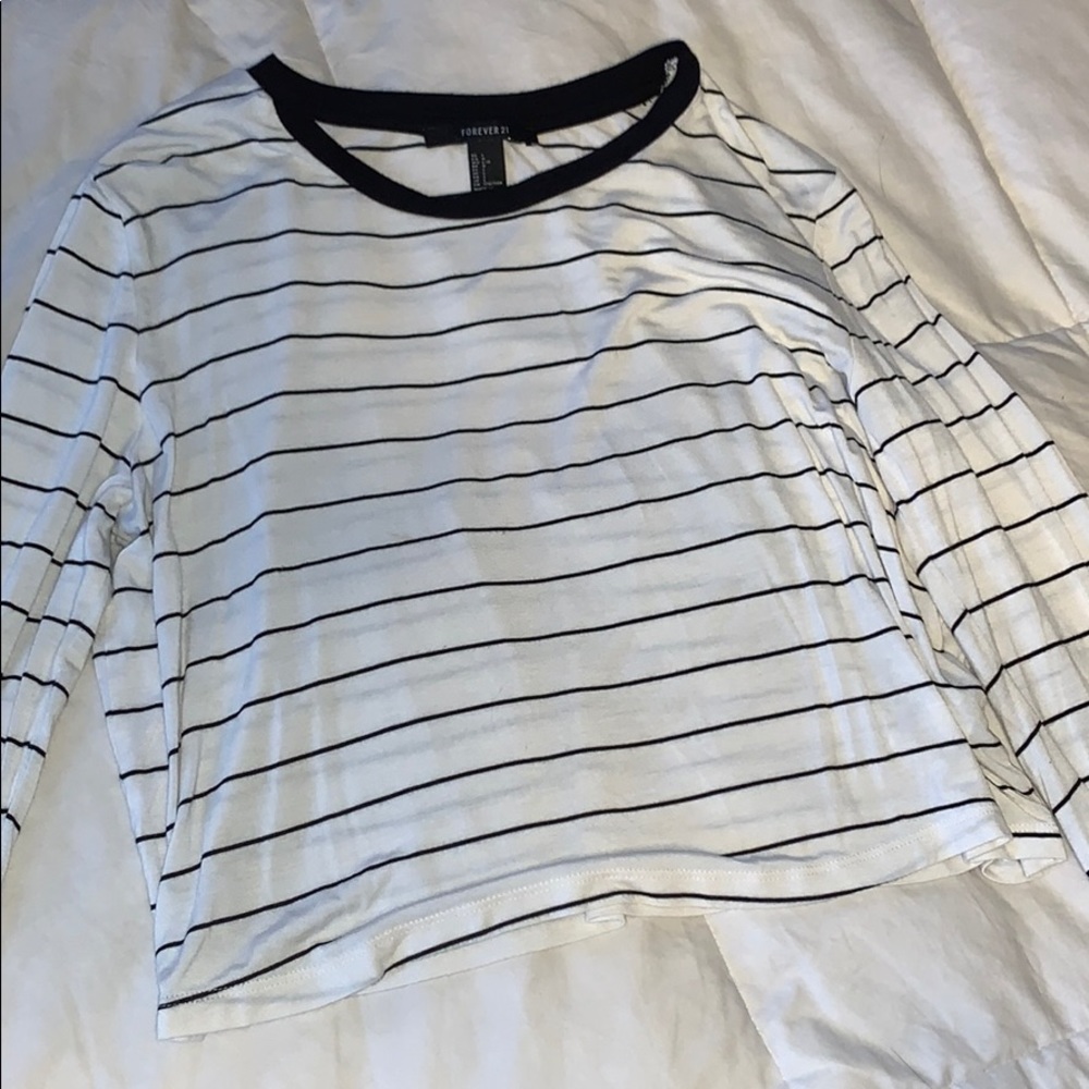 Cropped Forever 21 striped shirt